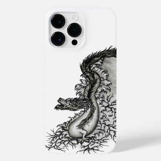 China Dragon, Black and White Design in Tattoostyl iPhone Hoesje (Achterkant)