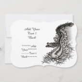 China Dragon, Black and White Design in Tattoostyl Kaart (Achterkant)