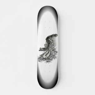 China Dragon, Black and White Design in Tattoostyl Skateboard