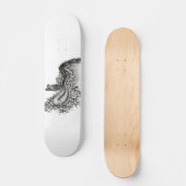 China Dragon, Black and White Design in Tattoostyl Skateboard (Voorkant)