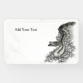 China Dragon, Black and White Design in Tattoostyl Spandoek (Horizontaal)