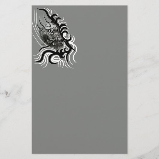 China Dragon in Tattoostyle Briefpapier (Voorkant)