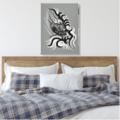 China Dragon in Tattoostyle Canvas Afdruk (Insitu (Slaapkamer))