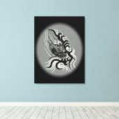China Dragon in Tattoostyle Canvas Afdruk (Insitu (Houten vloer))