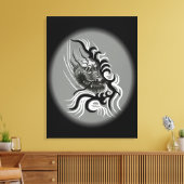 China Dragon in Tattoostyle Canvas Afdruk (Insitu (Woonkamer))