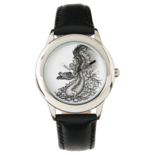 China Dragon in Tattoostyle Horloge