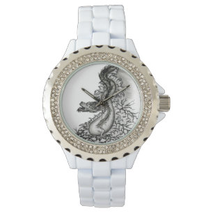 China Dragon in Tattoostyle Horloge