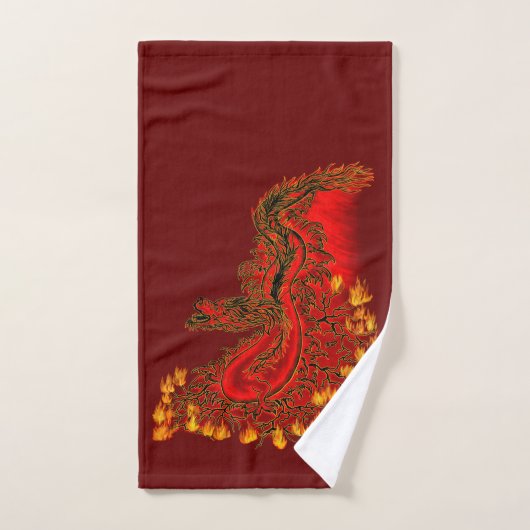 China Dragon red and gold design Bad Handdoek (Handdoek)