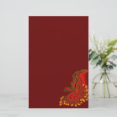 China Dragon red and gold design Briefpapier (Staand voorkant)