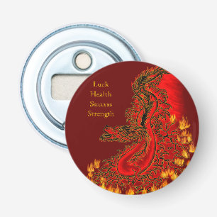 China Dragon red and gold design Button Flesopener