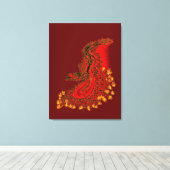 China Dragon red and gold design Canvas Afdruk (Insitu (Houten vloer))