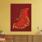 China Dragon red and gold design Canvas Afdruk (Insitu (Woonkamer))