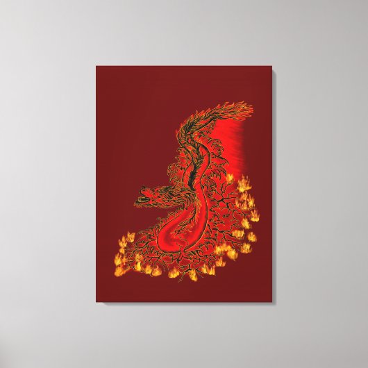China Dragon red and gold design Canvas Afdruk (Voorkant)