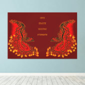 China Dragon red and gold design Canvas Afdruk (Insitu (Houten vloer))