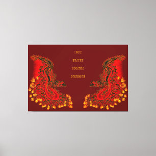 China Dragon red and gold design Canvas Afdruk