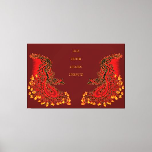 China Dragon red and gold design Canvas Afdruk (Voorkant)