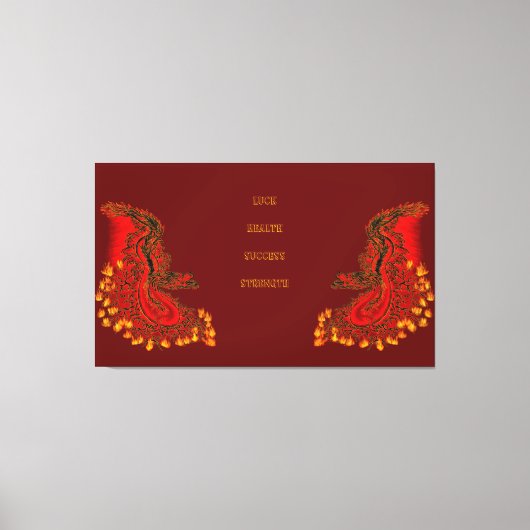 China Dragon red and gold design Canvas Afdruk (Voorkant)