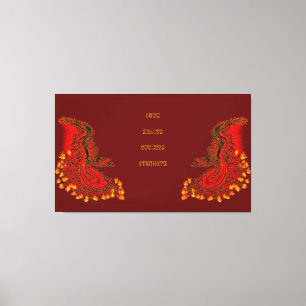 China Dragon red and gold design Canvas Afdruk