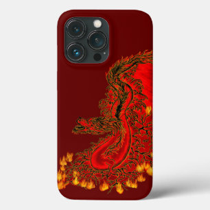 China Dragon red and gold design iPhone 13 Pro Hoesje