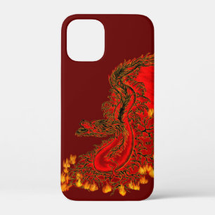China Dragon red and gold design iPhone 12 Mini Hoesje