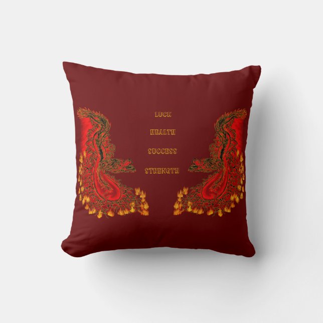 China Dragon red and gold design Kussen (Voorkant)
