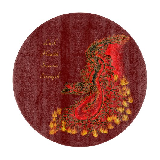 China Dragon red and gold design Snijplank (Voorkant)