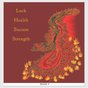 China Dragon red and gold design Sticker
