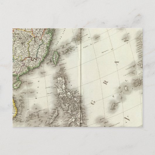 China Engraved Map Briefkaart (Voorkant)