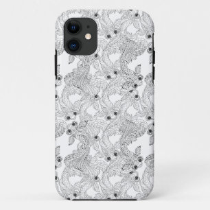China Fish Doodle iPhone 11 Hoesje