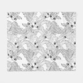 China Fish Doodle Fleece Deken (Voorkant (Horizontaal))