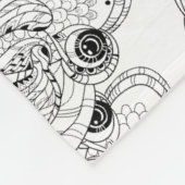 China Fish Doodle Fleece Deken (Hoek)