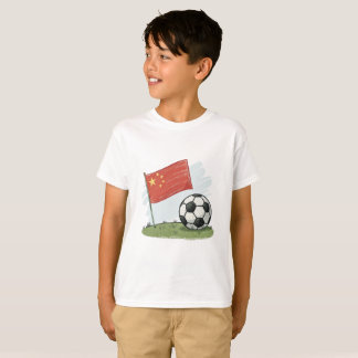 China flag and crayon-style soccer ball t-shirt