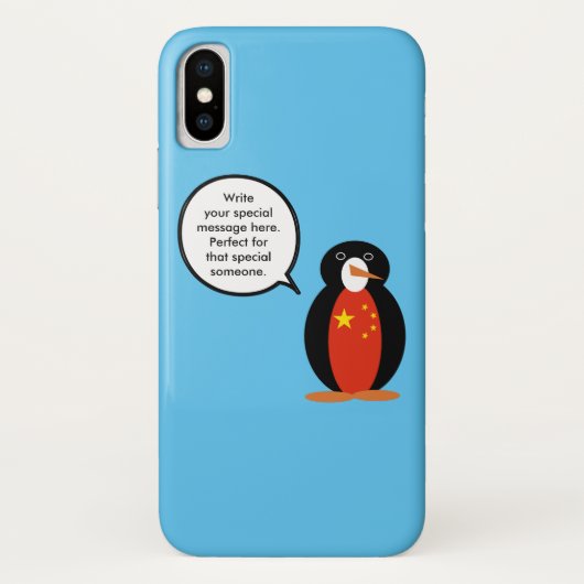 China Flag Wildlife Penguin Personalized Gift Case-Mate iPhone Case (Achterkant)
