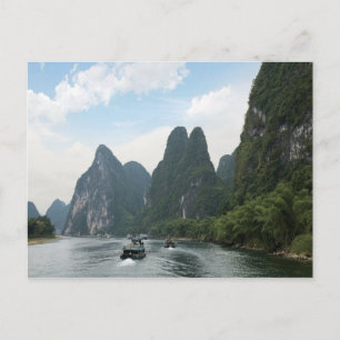 China, Guilin, Li River, rivierboten Briefkaart