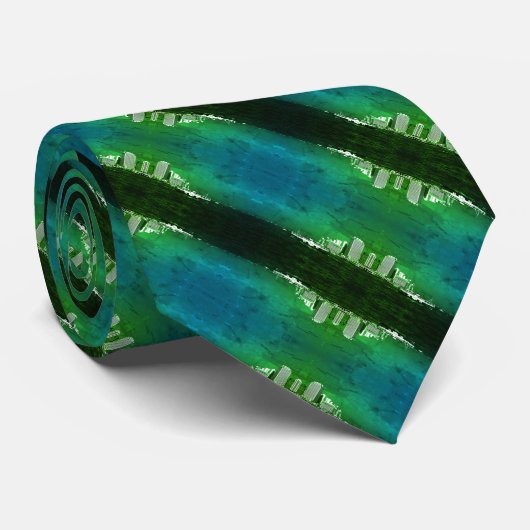 -China Hong-Kong boot skyscraper zee Stropdas (Opgerold)