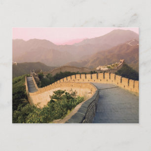 China, Huairou County, Zonsondergang over de Briefkaart