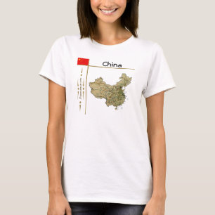 China Kaart + Vlag + Titel T-Shirt
