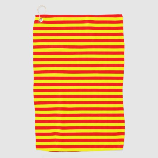 china kyrgyzstan spain flag stripes red yellow pat golfhanddoek (Voorkant)