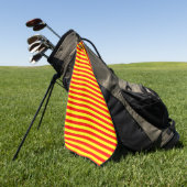 china kyrgyzstan spain flag stripes red yellow pat golfhanddoek (Groen)