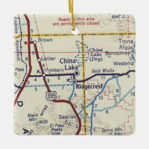 China Lake CA Map Keramisch Ornament
