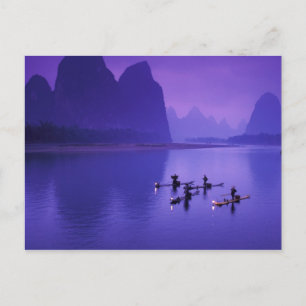 China, Li River. aalscholvervissers. Briefkaart