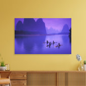 China, Li River. aalscholvervissers. Canvas Afdruk (Insitu (Woonkamer))