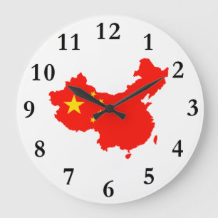 China Map & Flag Clock Grote Klok