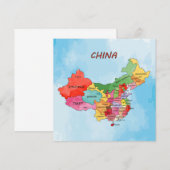 China Map Kaart (Voorkant / Achterkant)