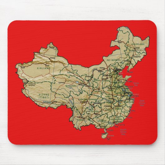 China Map Mousepad Muismat (Voorkant)