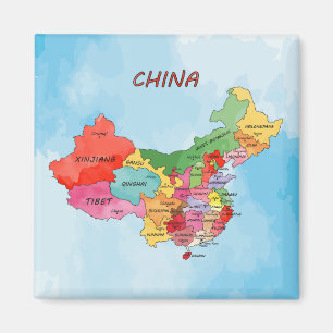 China Map waterverf kunst Magneet
