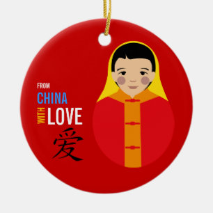 China met liefde - Jongen adoptie - Rode draad Keramisch Ornament
