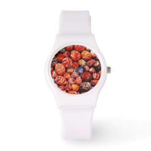 China, Ming Tombs, Geschilderde glazen souvenirs Horloge