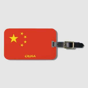 China National Flag Patriotic Bagagelabel