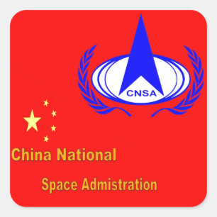 China National Space Administration - CNSA Vierkante Sticker